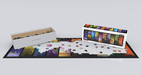 Panoraminė 1000 detalių Saulės sistemos dėlionė 50x70 cm, perdirbtas popierius