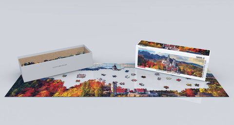 Panoraminė dėlionė „Noišvanšteino pilis rudenį“ 1000 detalių, 50x70 cm