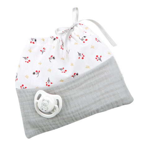 Arias realistiška kūdikio lėlė mergaitė 30 cm su čiulptuku, pilka kepurytė