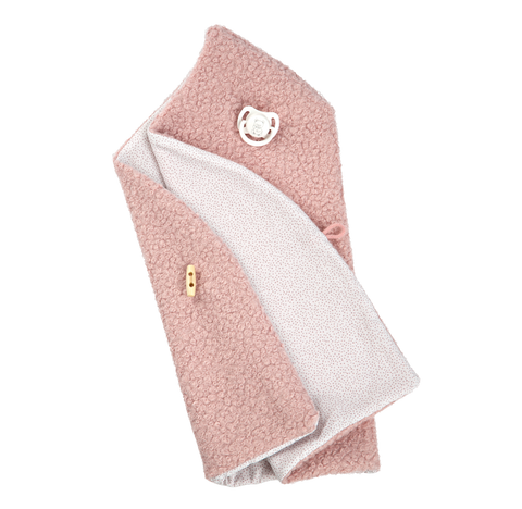 Arias realistinė kūdikio lėlė su rožiniu pledu ir čiulptuku, 35 cm