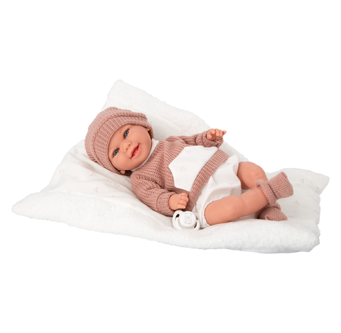 Arias realistiška kūdikio lėlė 35 cm su megztuku ir čiulptuku
