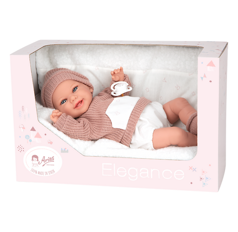 Arias realistiška kūdikio lėlė 35 cm su megztuku ir čiulptuku