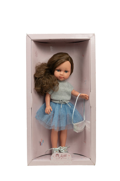 Vinilinė lėlė Carlota 36 cm su šukuojamais plaukais, tiulio sijonas