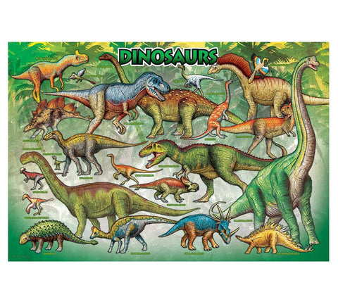 Dinozaurų 100 dalių dėlionė pietų dėžutėje – vaikams nuo 10 m.