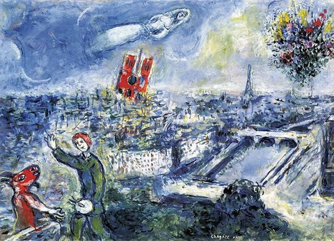 Marc Chagall „Paryžiaus puokštė“ 1000 dalių dėlionė 50x70 cm