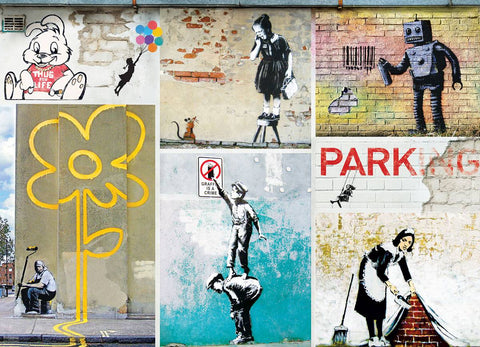 Banksy gatvės meno dėlionė 1000 detalių – premium kokybė 12+