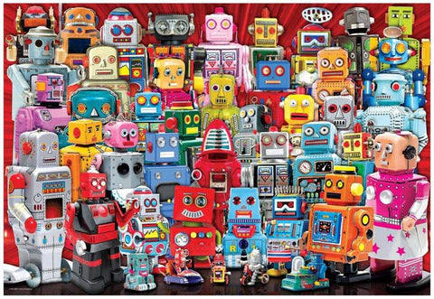 Spalvinga robotų dėlionė 100 detalių vaikams nuo 10 m.