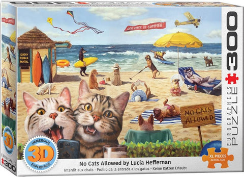 3D lęšelinė dėlionė Katėms įeiti draudžiama!, 300 XL detalių, Eurographics