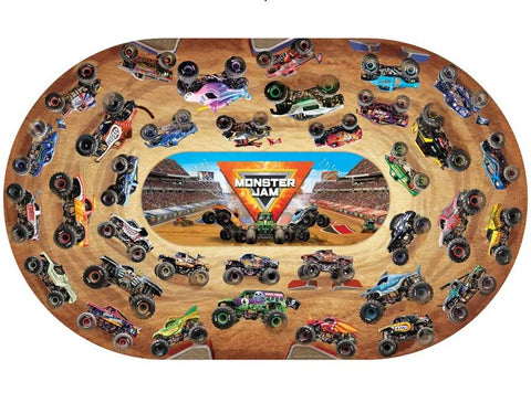 Monster Jam milžiniška grindų dėlionė vaikams 74 det. 61×99 cm