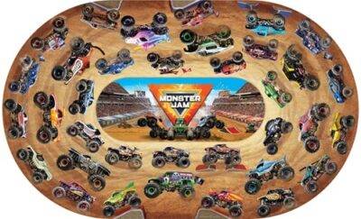 Monster Jam milžiniška grindų dėlionė vaikams 74 det. 61×99 cm