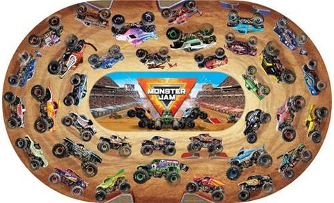 Monster Jam milžiniška grindų dėlionė vaikams 74 det. 61×99 cm