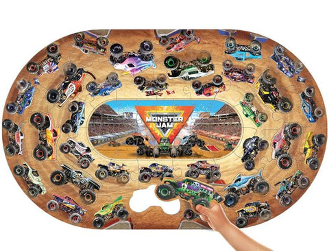 Monster Jam milžiniška grindų dėlionė vaikams 74 det. 61×99 cm