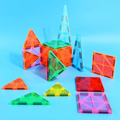 3D magnetinis konstruktorius – skaidrios spalvotos plytelės, 38 det., 3+