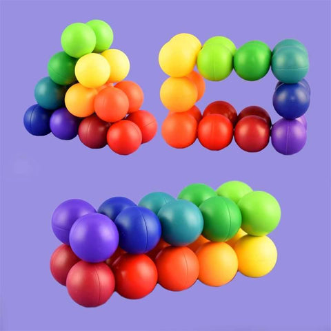 Sensorinis fidget galvosūkis: 20 sujungtų kamuoliukų, 2 cm