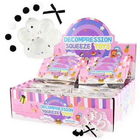 Permatoma katės letenėlė Squishy – antistresinis jutiminis žaislas su blizgučiais 7 cm