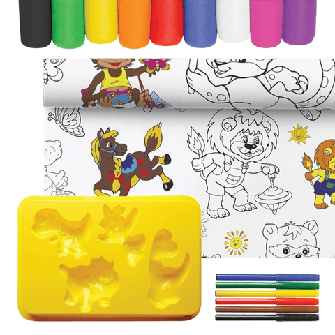 Kūrybinis rinkinys vaikams WOOW Dino parkas 4 in 1 su plastilinu
