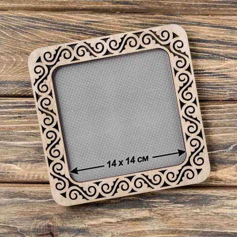 Magnetiniai mediniai siuvinėjimo lankeliai 14×14 cm plokštiems paviršiams