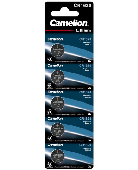 Camelion CR1620 ličio mygtukinės baterijos 3V, rinkinys 5 vnt.