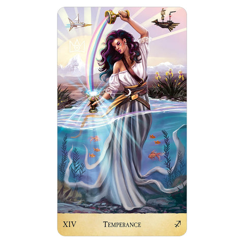 Stardust Wanderer Tarot – kosminė taro kaladė auksiniais kraštais, 78 kortos