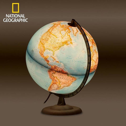 National Geographic politinis gaublys 30 cm su riešutmedžio padu, anglų kalba