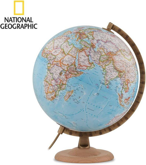 National Geographic politinis gaublys 30 cm su riešutmedžio padu, anglų kalba