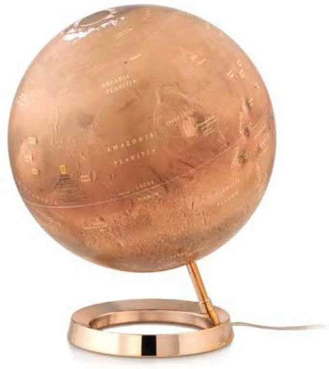 Šviečiantis Marso gaublys National Geographic, 30 cm, su stovu
