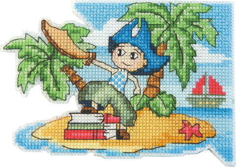 Siuvinėjimo kryželiu rinkinys Knygos skirtukas „Fantazijų pasaulis“ Berniukas