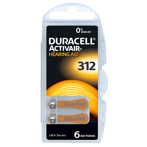 Duracell 312 klausos aparatų baterijos, 60 vnt., ilgai veikiančios