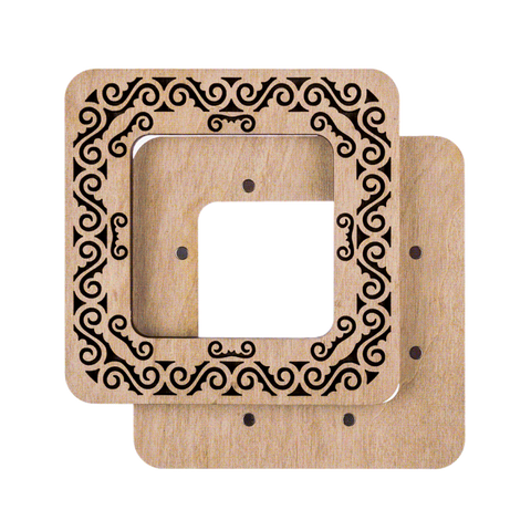 Magnetiniai mediniai siuvinėjimo lankeliai 6×6 cm, plokštiems paviršiams