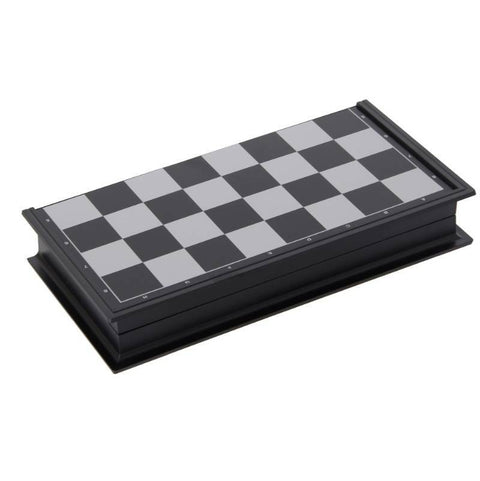 Kelioniniai magnetiniai šachmatai su metaline lenta, kompaktiški 25 cm