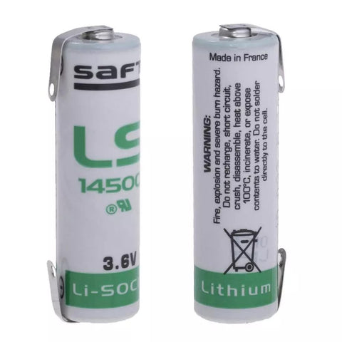 Saft LS14500 3,6V 2600mAh ličio baterija su U kontaktais