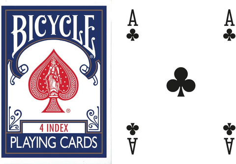 Bicycle 4 indeksų Rider Back kortų kaladė (mėlyna) – magijai ir pokeriui