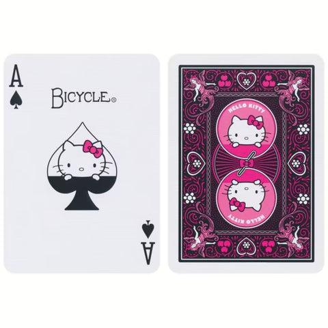 Bicycle Hello Kitty Black & Pink žaidimo kortos – rožinė ir juoda