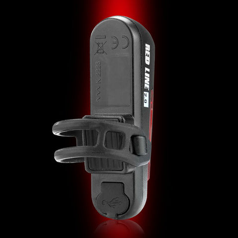 Mactronic Red Line 2.0 galinis dviračio žibintas 20 lm USB-C 360°