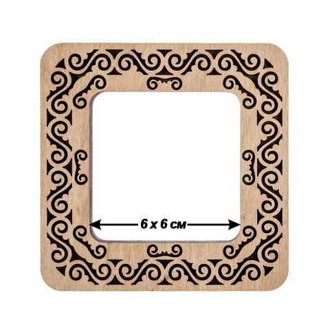 Magnetiniai mediniai siuvinėjimo lankeliai 6×6 cm, plokštiems paviršiams