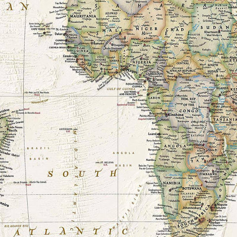 National Geographic antikinis pasaulio sieninis žemėlapis 193x295 cm 1:11,7 mln.