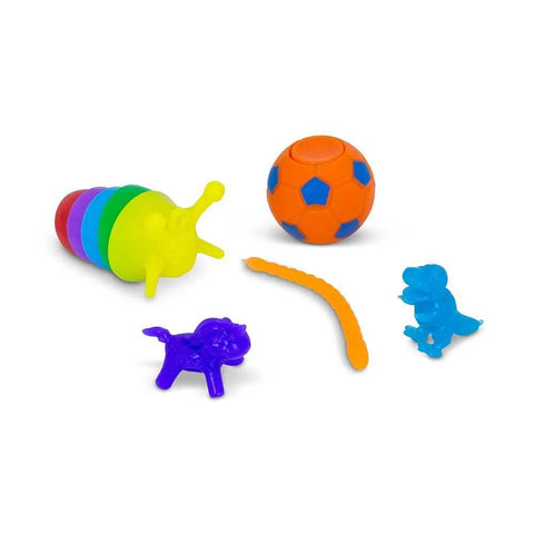 Mini staigmenų kapsulė vaikams – 5 lavinamieji fidget žaisliukai