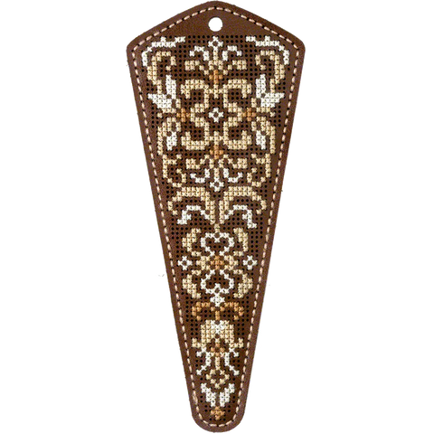 Žirklių dėklo siuvinėjimo kryželiu rinkinys, dirbtinė oda, 10–13 cm