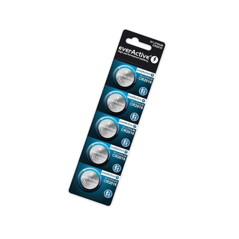 EverActive CR2016 3V ličio monetinės baterijos laikrodžiams 5 vnt.