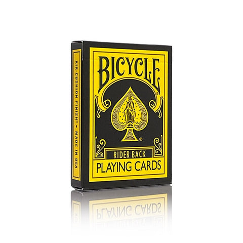 Bicycle Reverse geltonos ir juodos žaidimo kortos magams ir pokeriui