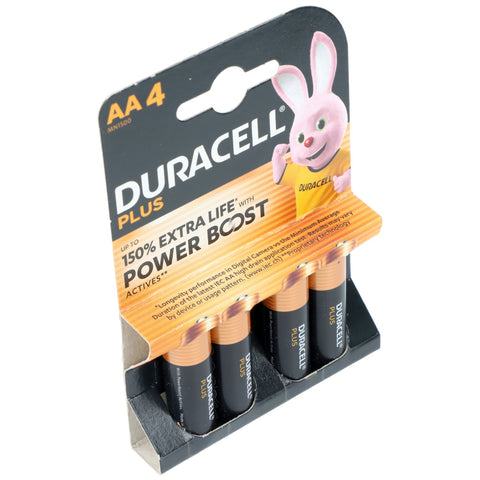 Duracell Plus Power Boost AA šarminės baterijos, ilgai veikiančios 4 vnt