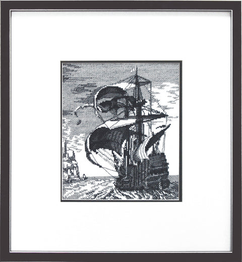 Siuvinėjimo kryželiu rinkinys „Laivas“, Aida 14, 20,5×24,5 cm – Charivna Mit