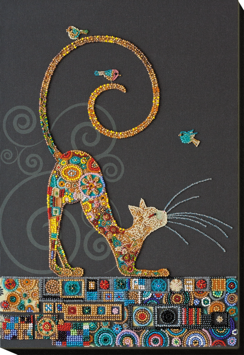 Siuvinėjimo karoliukais rinkinys „Katė“ – Preciosa, 33 spalvos, 25x36 cm
