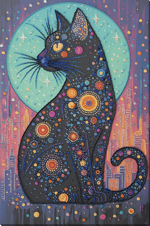 Puošnus karoliukų siuvinėjimo rinkinys „Žvaigždžių žvilgsnis“ 30x45