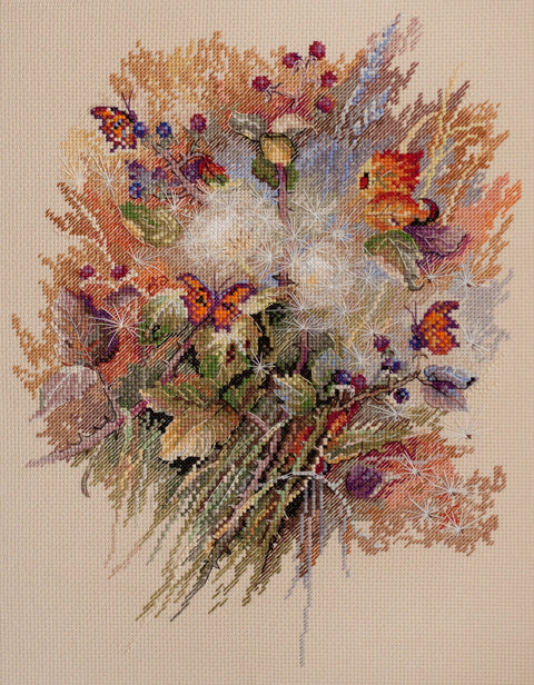 Siuvinėjimo kryželiu rinkinys Miško kvėpavimas, 14 ct, 40 spalvų, 26×33 cm