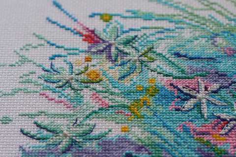 Siuvinėjimo kryželiu rinkinys „Slapta svaja“ su karoliukais, 36×25 cm