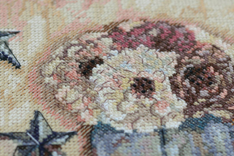 Siuvinėjimo kryželiu rinkinys Jauku namuose, 25x38 cm, 14 ct, 39 spalvų