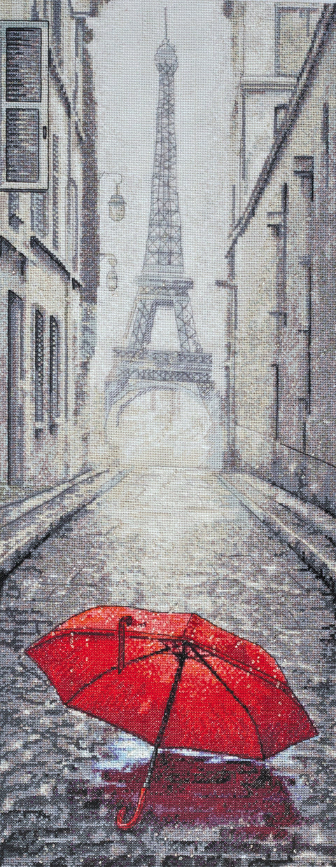 Siuvinėjimo kryželiu rinkinys Paryžiaus spalvos 25×64 cm, 14 ct su karoliukais