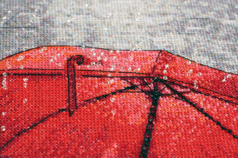 Siuvinėjimo kryželiu rinkinys Paryžiaus spalvos 25×64 cm, 14 ct su karoliukais