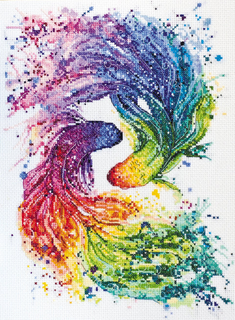 Siuvinėjimo kryželiu rinkinys „Cha-cha-cha“, 14 ct, 24×31 cm, 43 spalvos